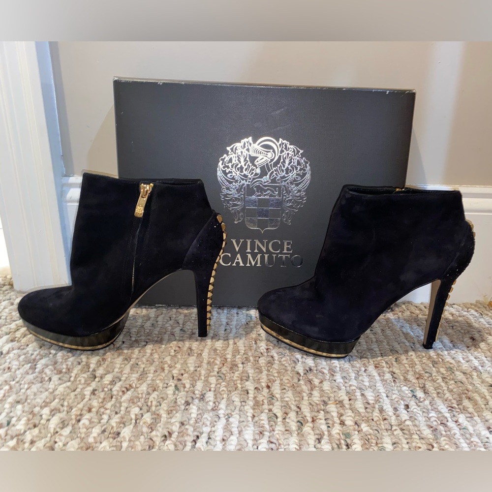 Suede Stiletto Heeled Vince Camuto Ankle Boots